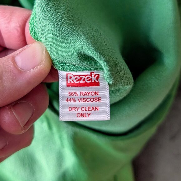 Rezek Studio Emerald Green Satin Shimmy Skirt size XS - Picture 7 of 10